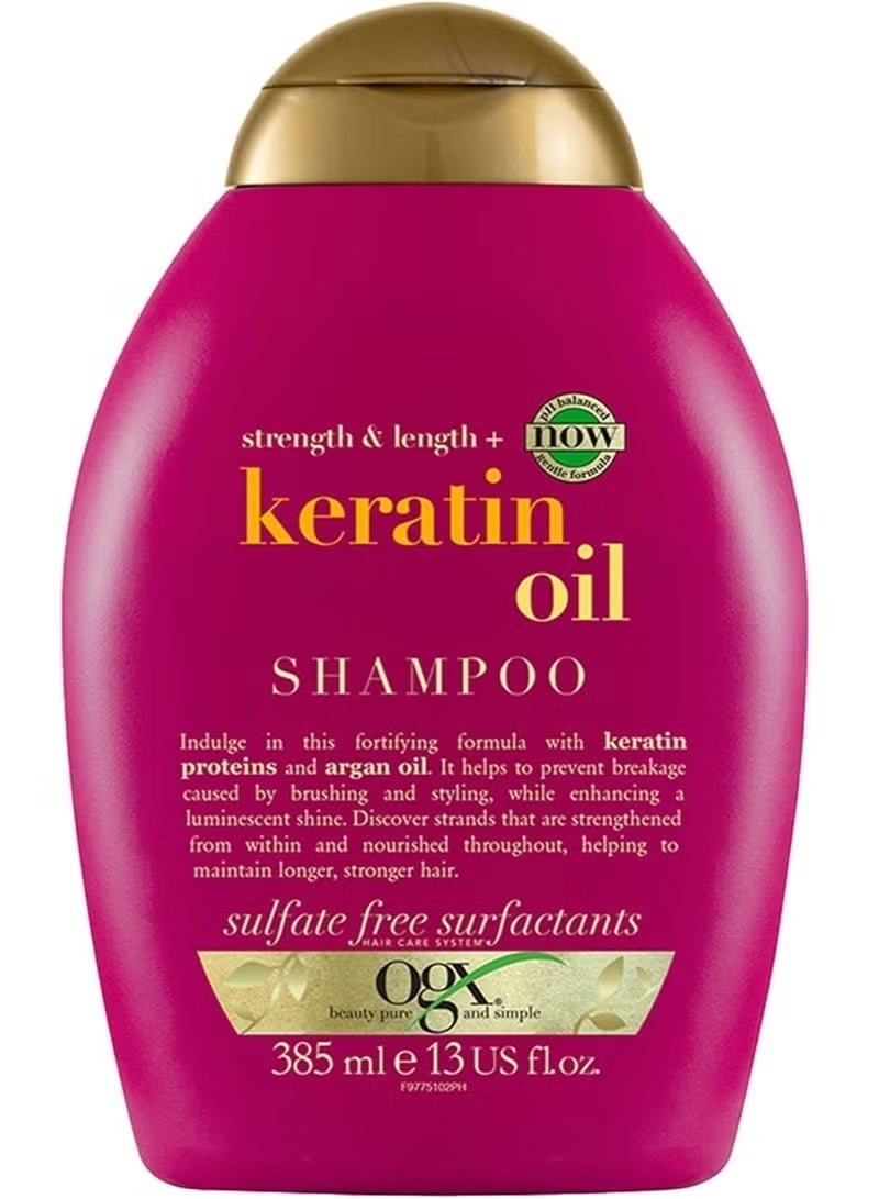 OGX Keratin Oil Anti Breakage Shampoo 13 oz, 385 ml - Image 1